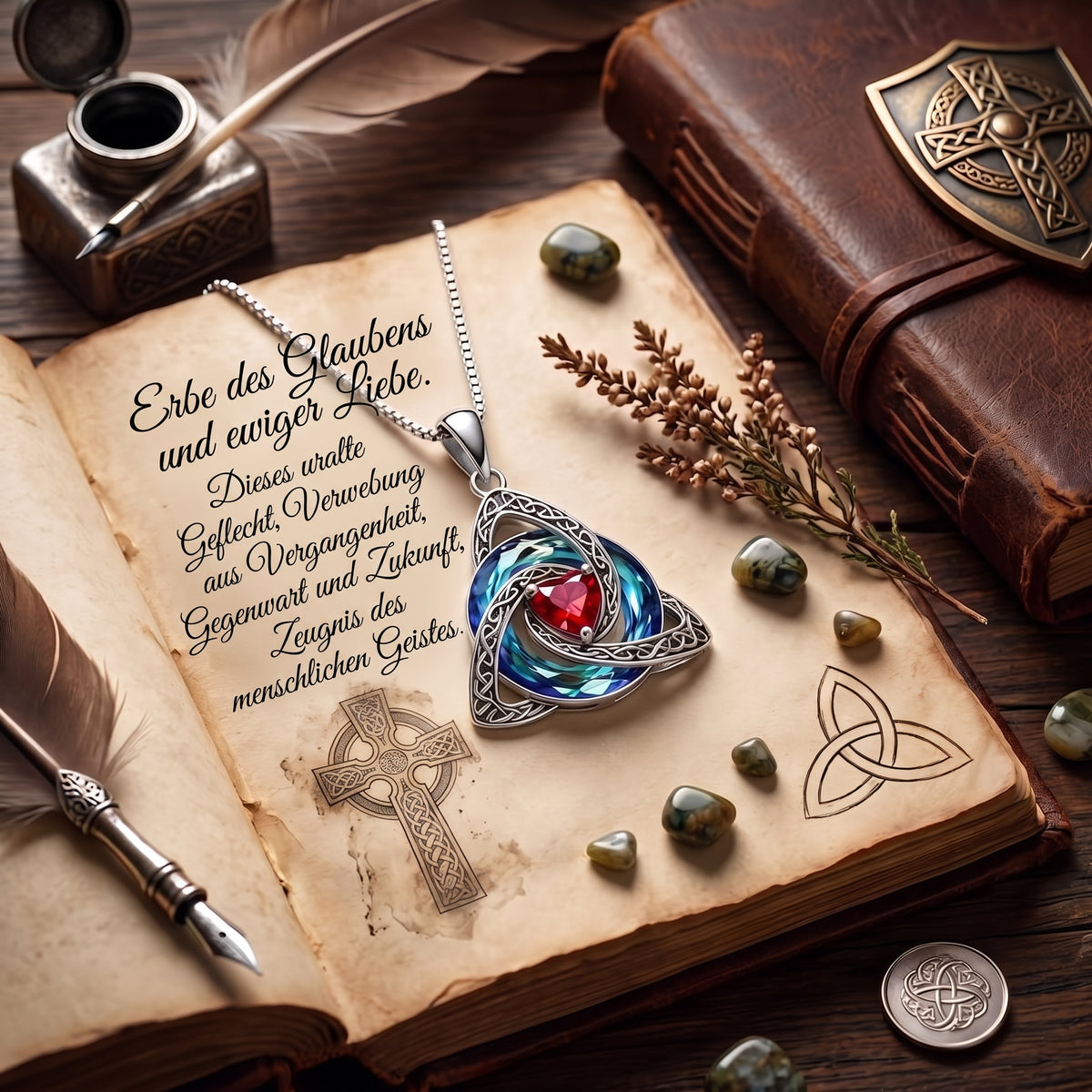 Halskette Hexenknoten – August (Peridot)